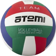 Мяч волейбольный Atemi TEAM, синтетическая кожа PU Soft, красн/бел/син/зел, 18 п,клееный,окруж 65-67
