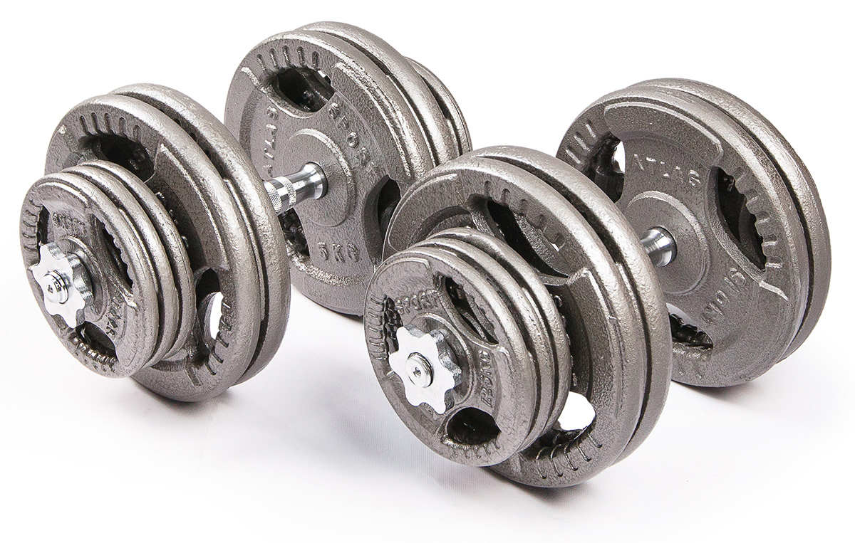 

Набор гантелей металлических Хамертон Atlas Sport 2x29 кг, Хром, 2x29 кг