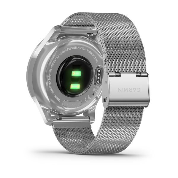 Смарт-часы Garmin VIVOMOVE LUXE серебристый с серебристым ремешком