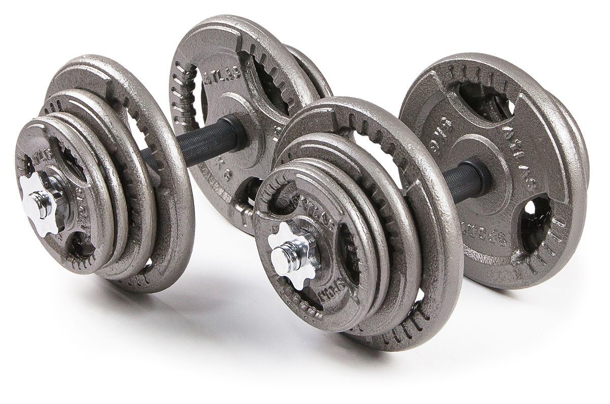 

Набор гантелей металлических Хамертон Atlas Sport 2x24 кг, Хром, 2x24 кг
