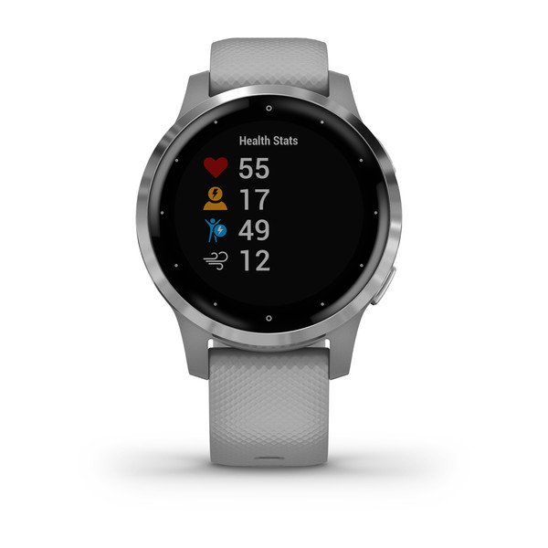 Смарт-часы с GPS Garmin VIVOACTIVE 4S серые с серебристым безелем