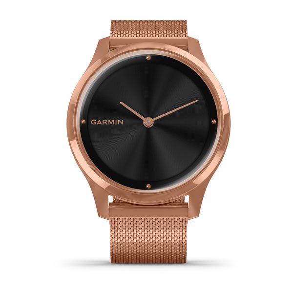 Смарт-часы Garmin VIVOMOVE LUXE розовое золото PVD 18K с ремешком "миланская петля"