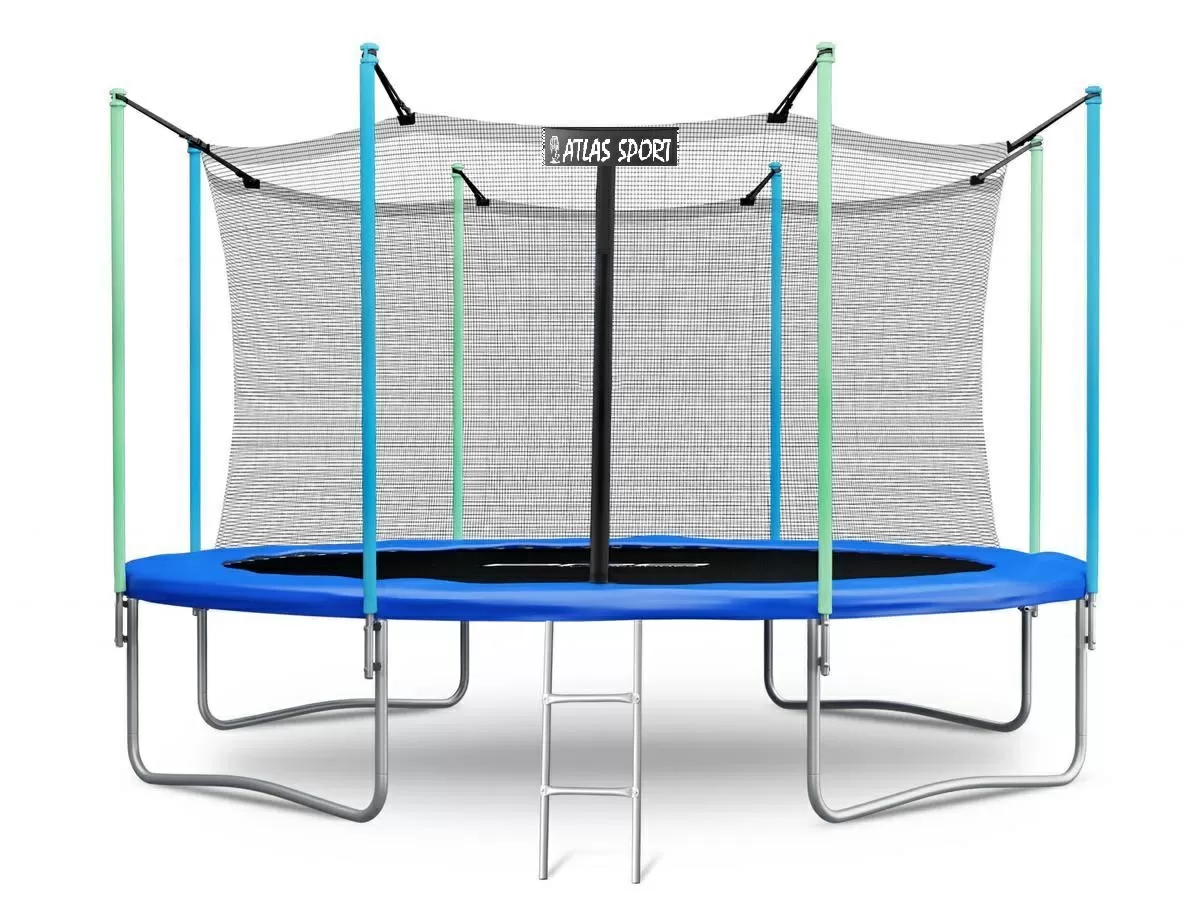 

Батут Atlas Sport 374 см (12 ft) с внутренней сеткой и лестницей BLUE, Синий, 374 см (12 ft) с внутренней сеткой и лестницей BLUE