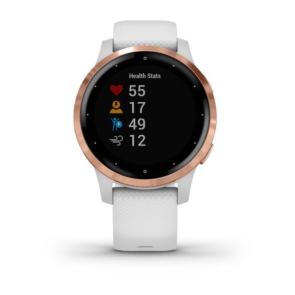 Смарт-часы с GPS Garmin VIVOACTIVE 4S белые с золотистым безелем