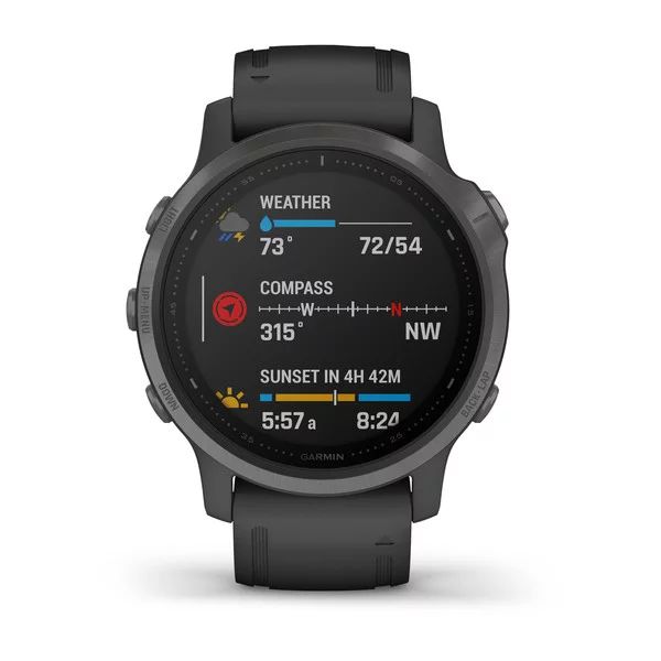 Часы Garmin FENIX 6S Sapphire серый DLC с черным ремешком