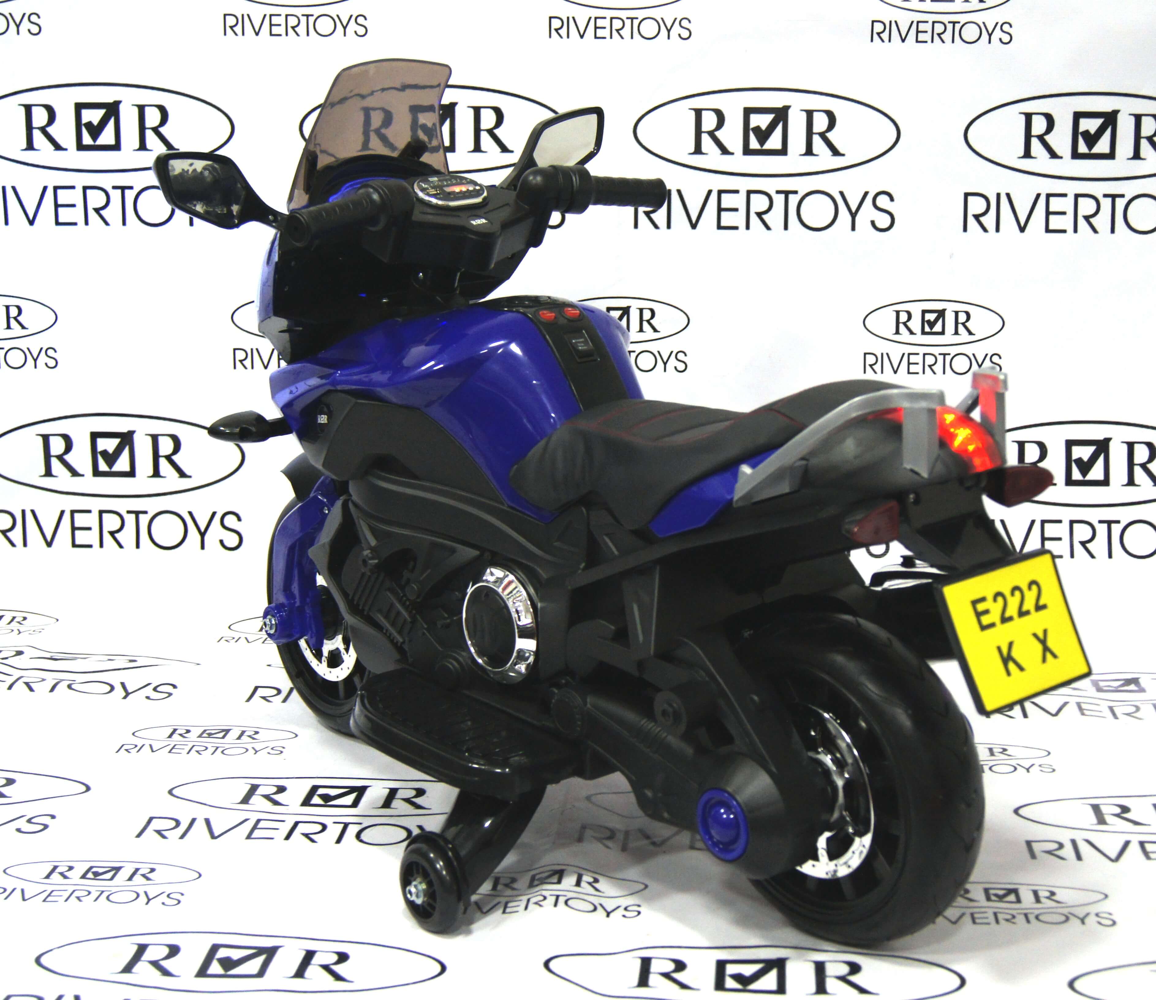 Электромотоцикл RiverToys E222KX синий