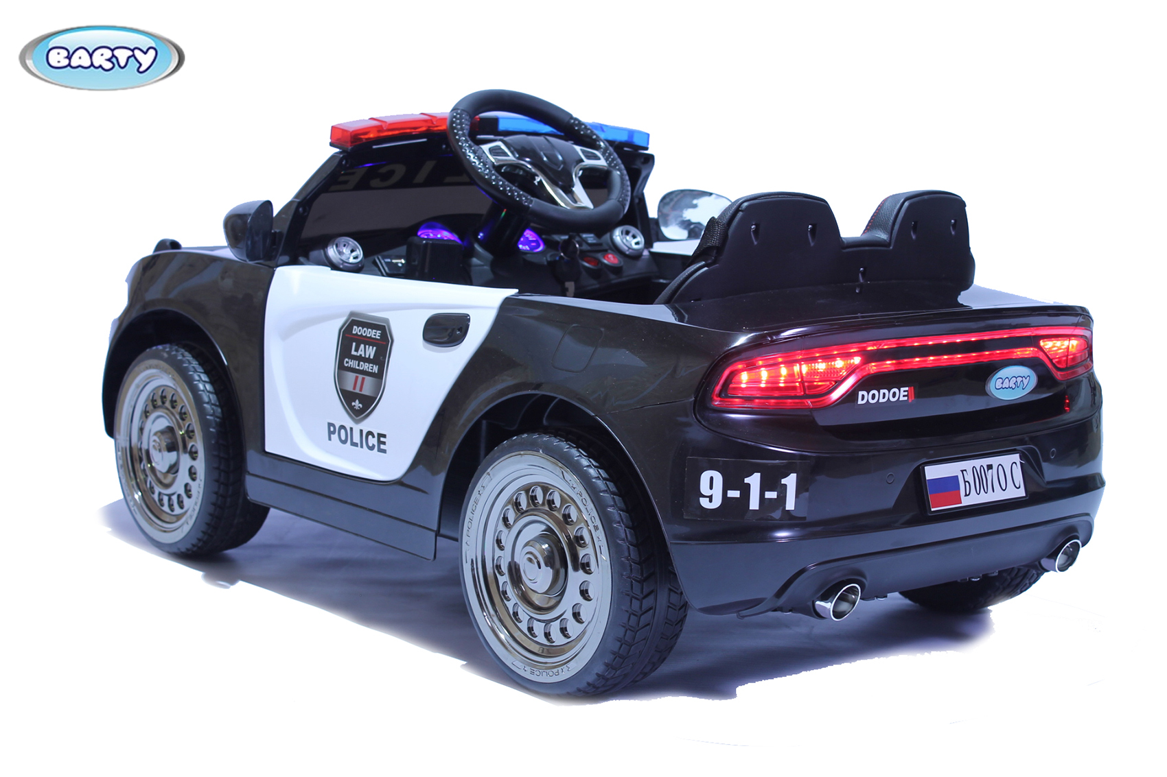 Детский электромобиль Barty Dodge Police Б007OС (черно-белый)