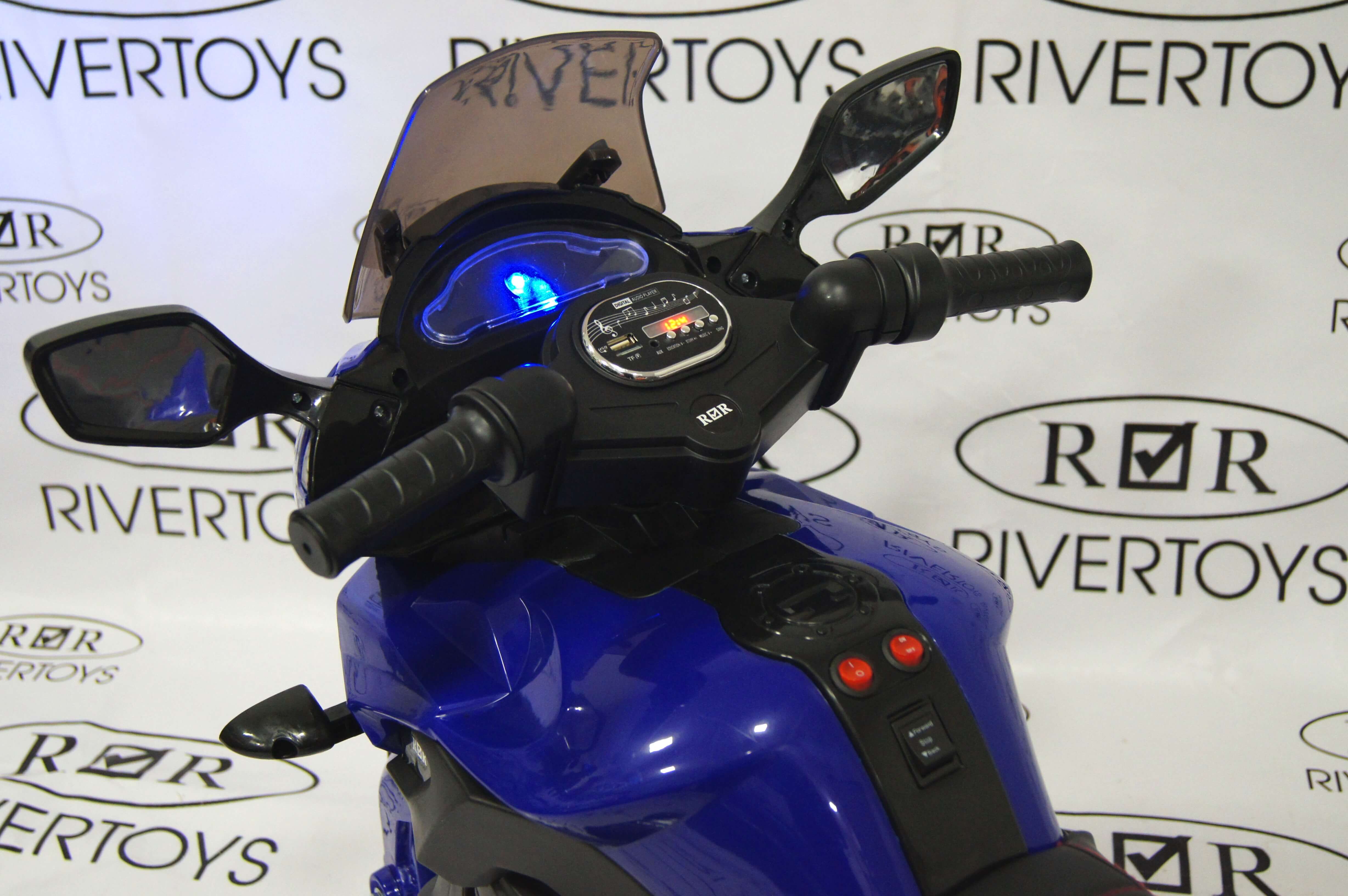 Электромотоцикл RiverToys E222KX синий