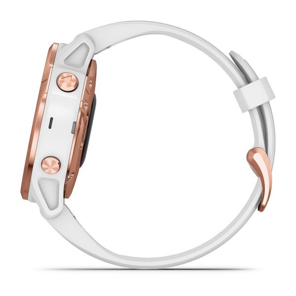Часы Garmin FENIX 6S Pro розовое золото с белым ремешком