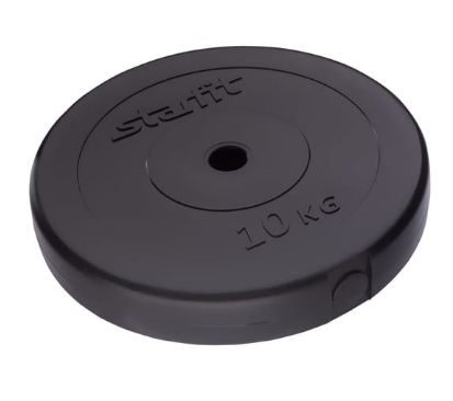 

Диск пластиковый Starfit BB-203, d=26 мм, черный, 10 кг, BB-203, d=26 мм, черный, 10 кг