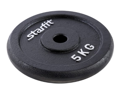 

Диск чугунный Starfit BB-204 5 кг, d=26 мм, черный, BB-204 5 кг, d=26 мм, черный