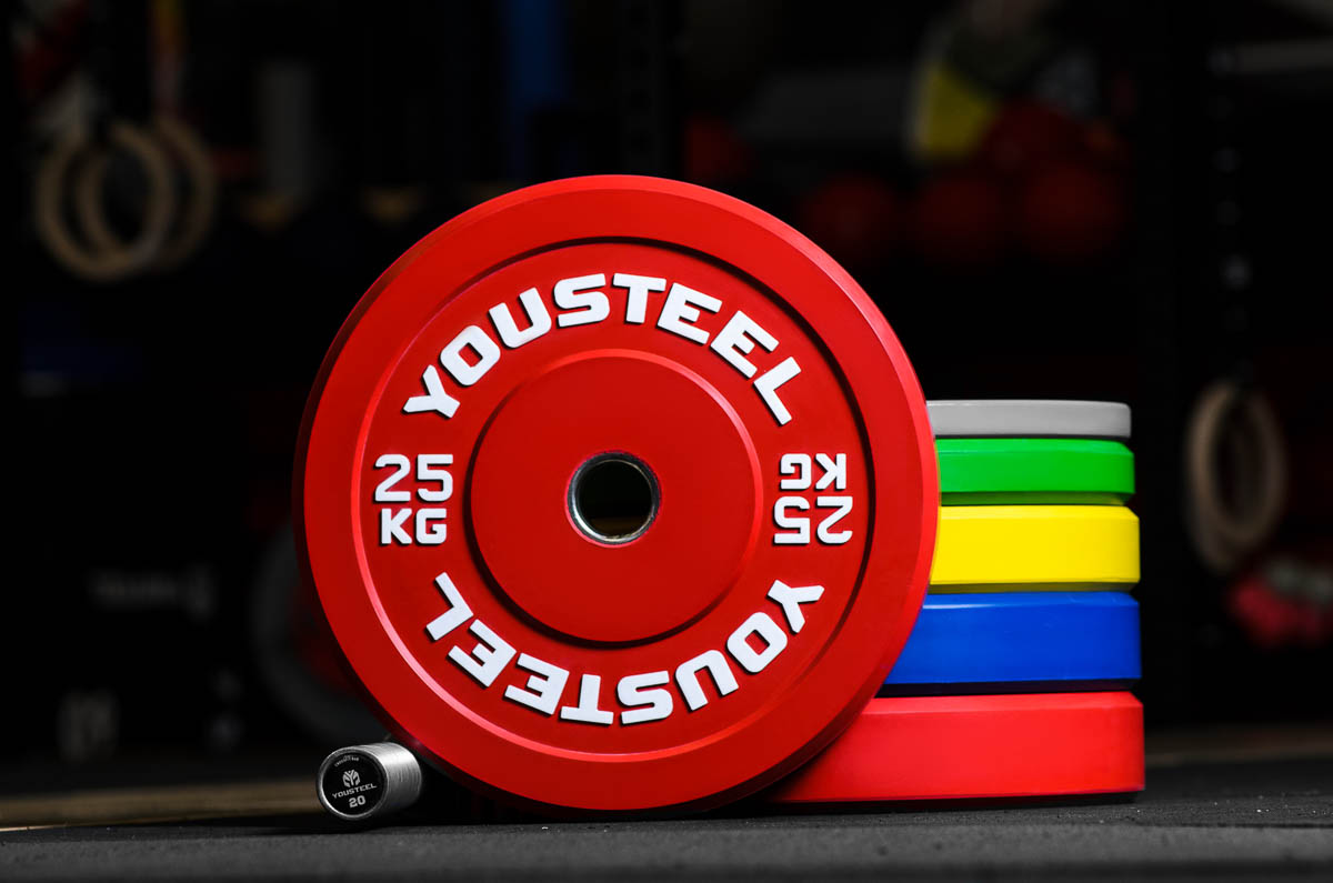 

Диски для штанги каучуковые Yousteel красный 25 кг, красный 25 кг