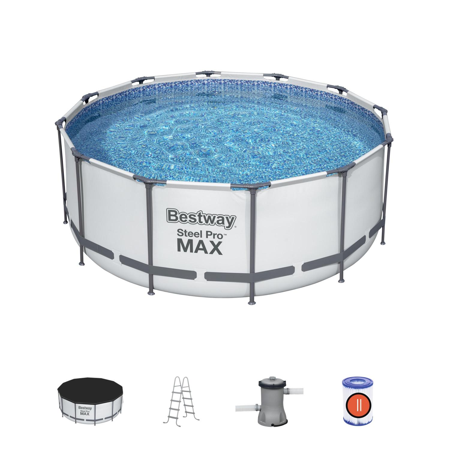 

Бассейн каркасный BestWay Steel Pro Max, 366х122см, насос, летстница, тент, 56420, Steel Pro Max, 366х122см, насос, летстница, тент, 56420