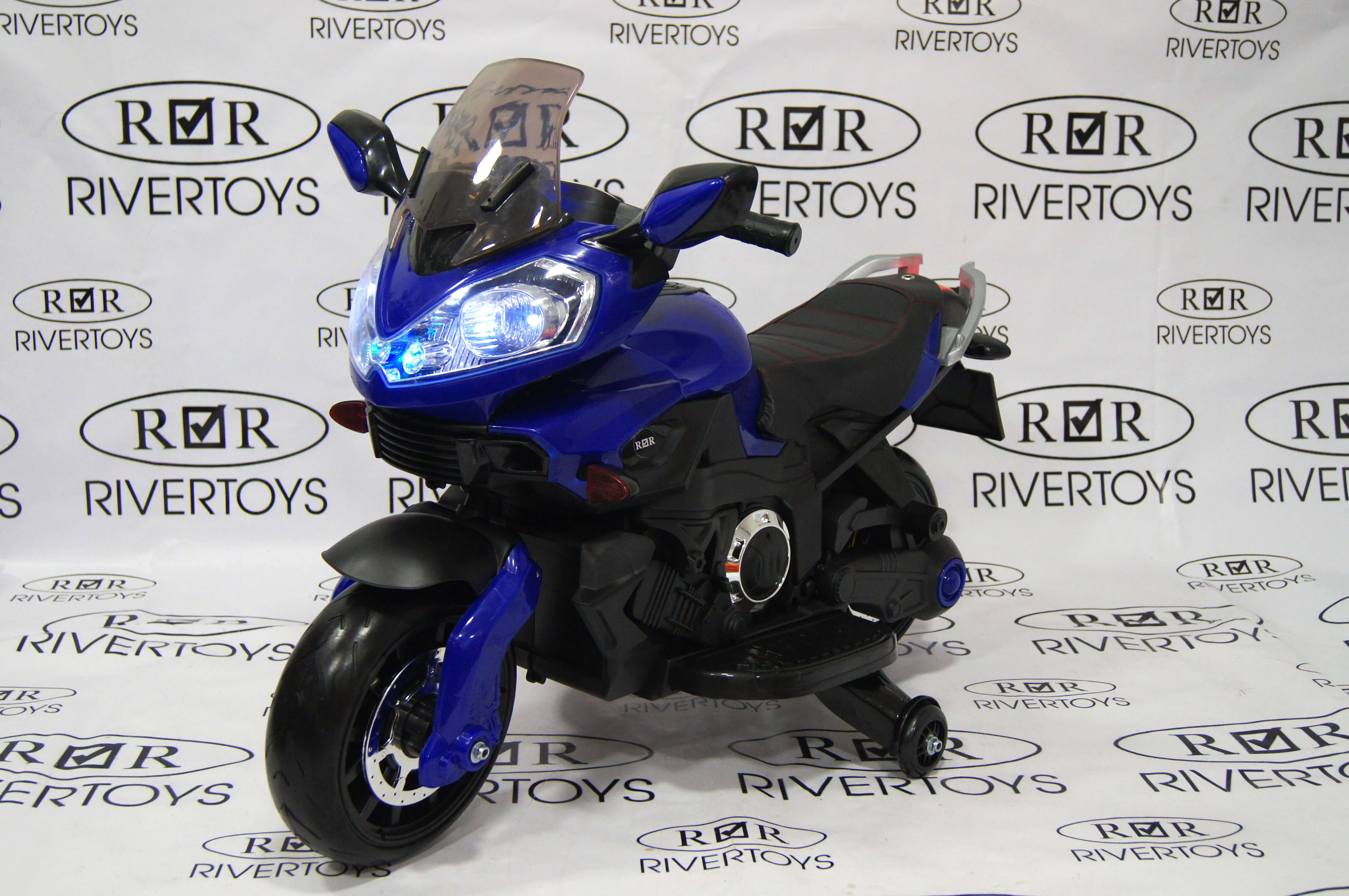 Электромотоцикл RiverToys E222KX синий