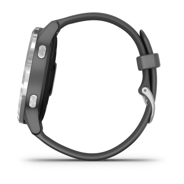 Смарт-часы с GPS Garmin VIVOACTIVE 4 серые с серебристым безелем