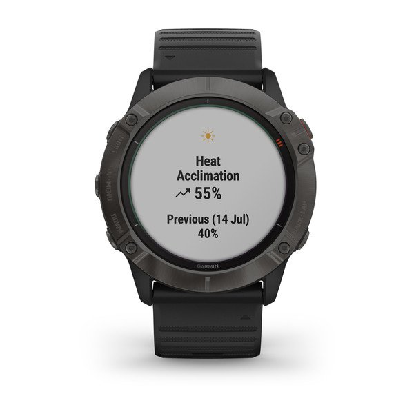 Часы Garmin FENIX 6X Pro Solar титановый серый DLC с черным ремешком