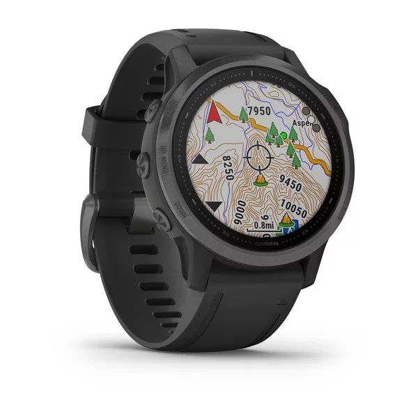 Часы Garmin FENIX 6S Sapphire серый DLC с черным ремешком