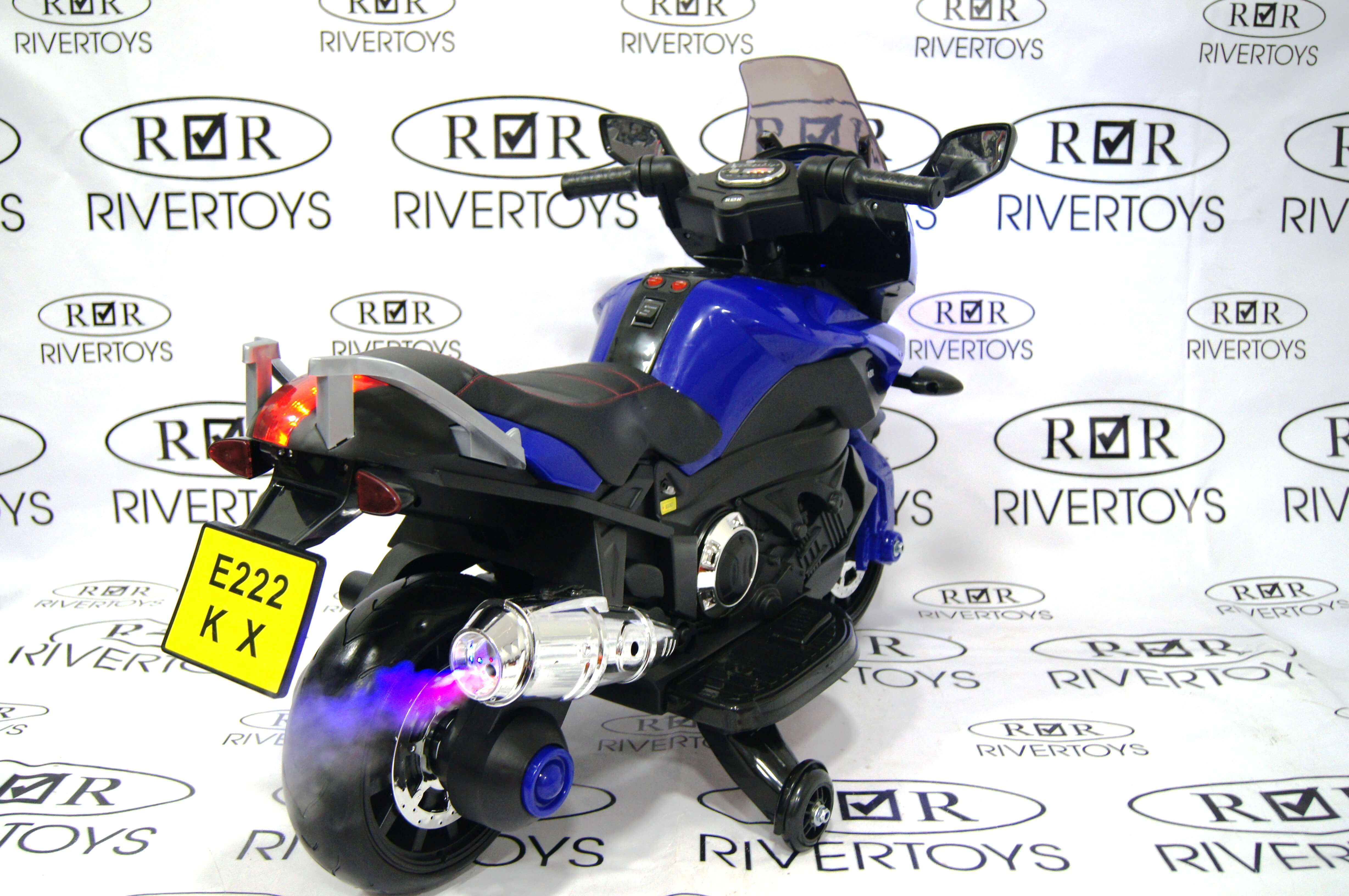 Электромотоцикл RiverToys E222KX синий