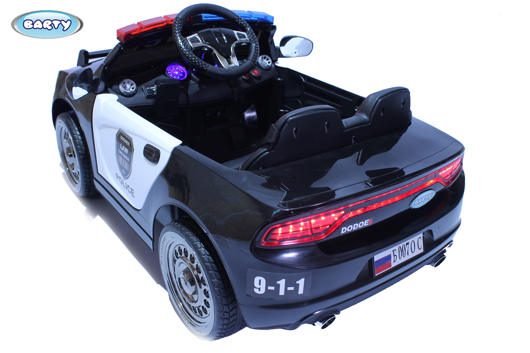 Детский электромобиль Barty Dodge Police Б007OС (черно-белый)