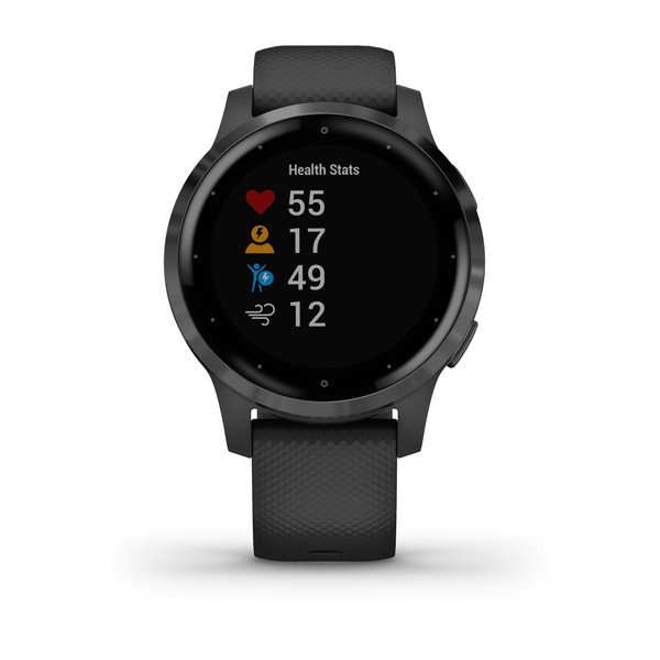 Смарт-часы с GPS Garmin VIVOACTIVE 4S черные с серым безелем