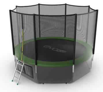 

Батут с внешней сеткой и лестницей EVO JUMP External 12ft (Green) + нижняя сеть, Зеленый, External 12ft (Green) + нижняя сеть