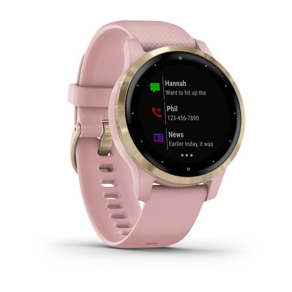 Смарт-часы с GPS Garmin VIVOACTIVE 4S розовые с золотистым безелем