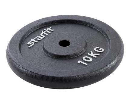 

Диск чугунный Starfit BB-204 10 кг, d=26 мм, черный, BB-204 10 кг, d=26 мм, черный