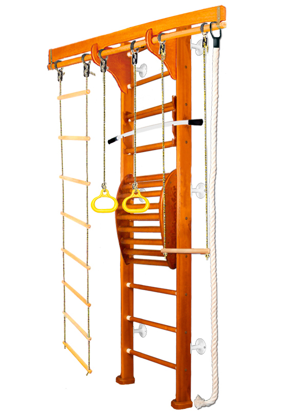 Шведская стенка Kampfer Wooden ladder Maxi Wall (жемчужный, вишневый, шоколадный, ореховый, натуральный, без покрытия) стандарт