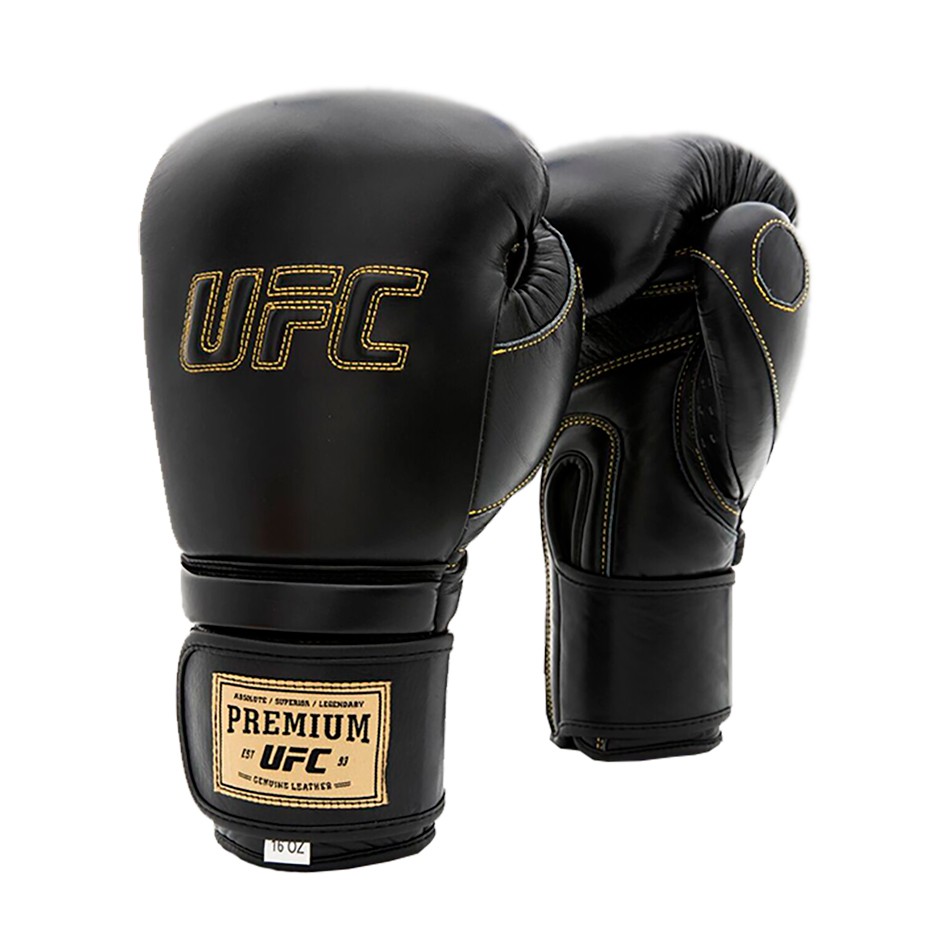 

Премиальные тренировочные перчатки UFC на липучке 14 унций, Черный, на липучке 14 унций
